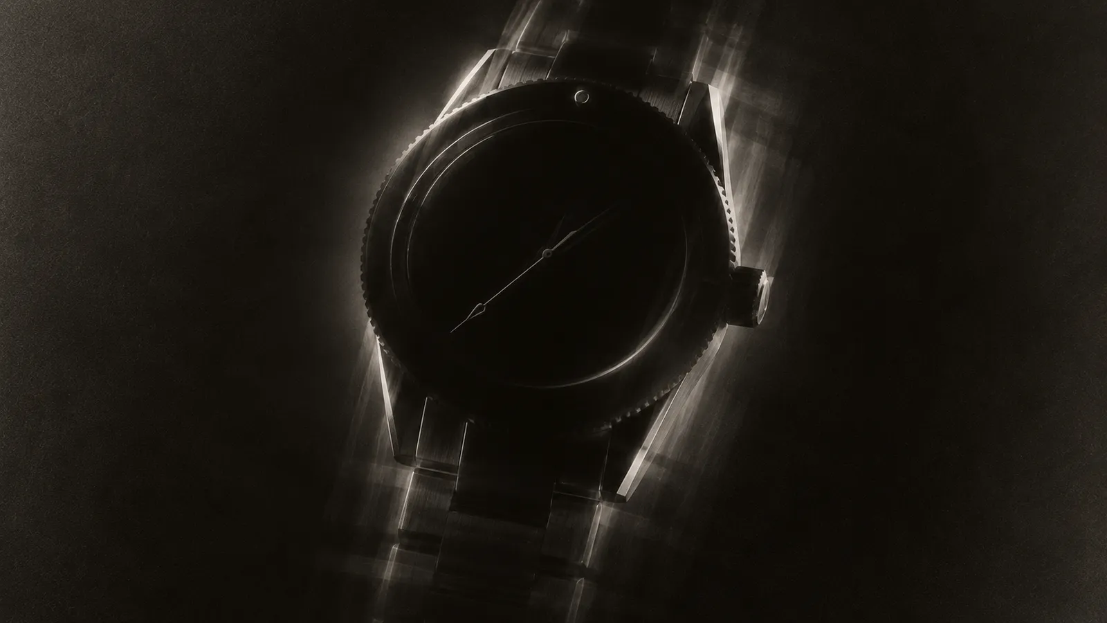 Montre de luxe en gros plan, en noir et blanc