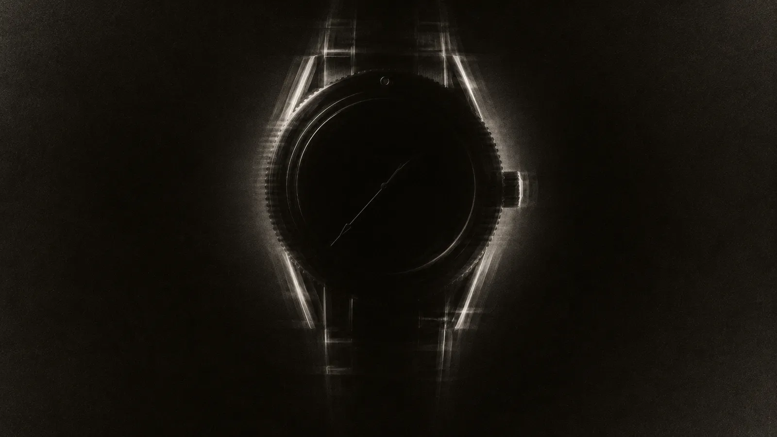 Silhouette d’une montre en clair-obscur
